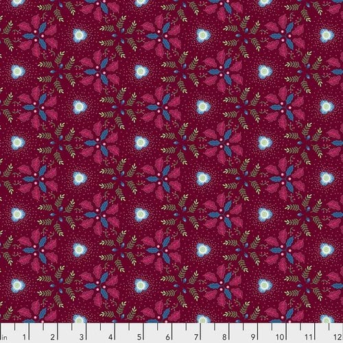 SALE! Free Spirit Fabrics - Christmas Rose - Burgundy - PWOB029.BURGUNDY