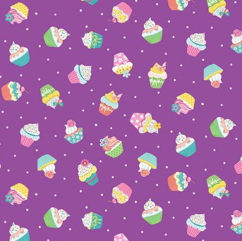 Makower - Daydream - No. 2277/L Cupcakes (Lilac)