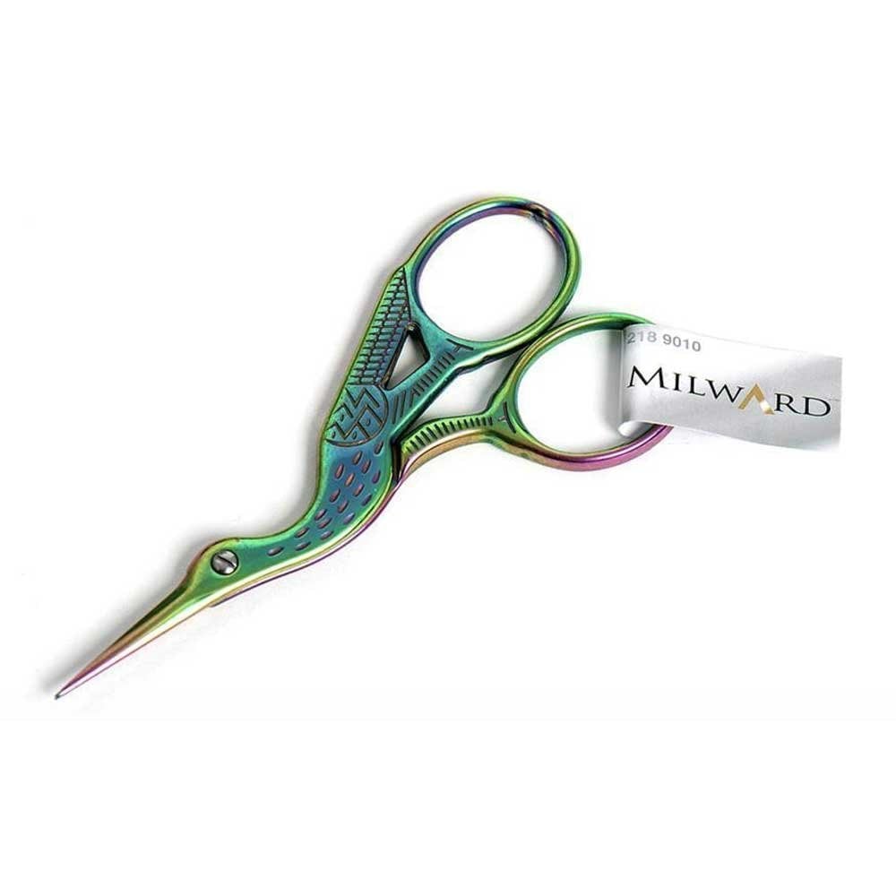 Embroidery Scissors - Stork - 9cm / 3.5in - Rainbow (Milward)