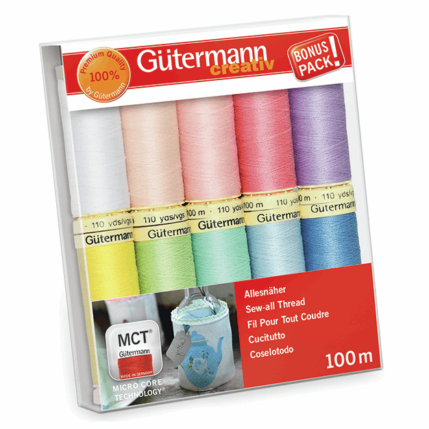 Gutermann Thread Set - Sew-All 100m x 10 - Pastels (734006/2)