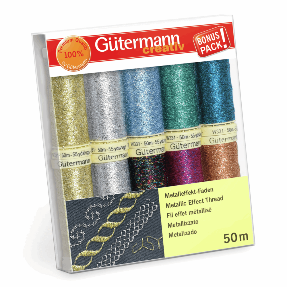 Gutermann Thread Set - Metallic Effect 50m x 10