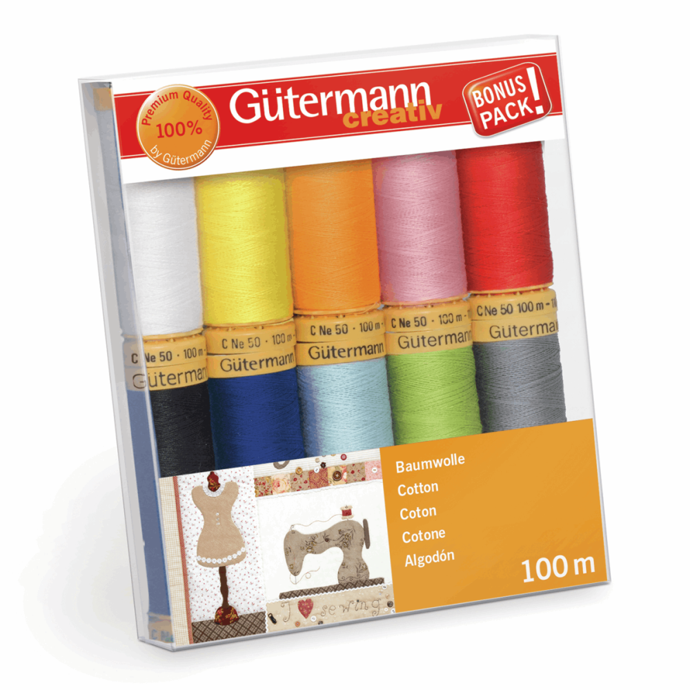 Gutermann Thread Set - Natural Cotton 100m x 10 (Set 2)
