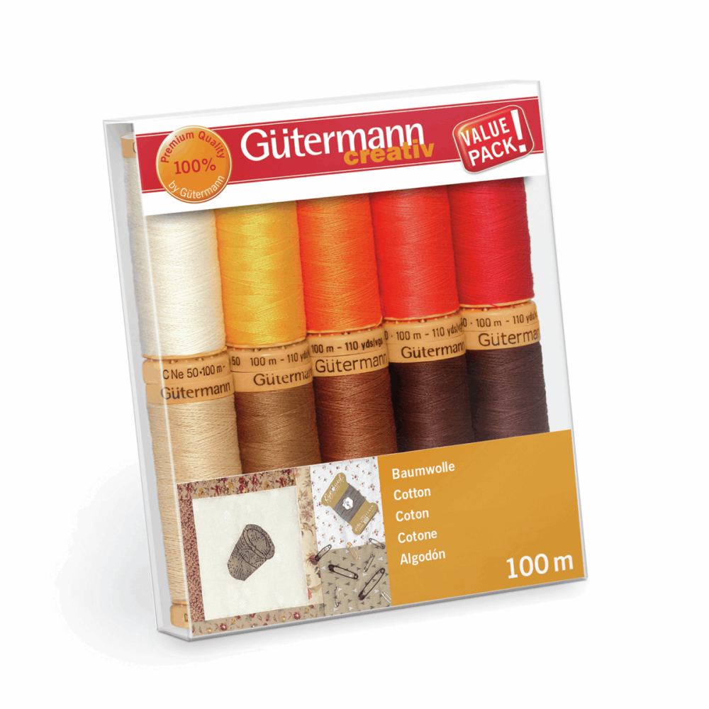 Gutermann Thread Set - Natural Cotton 100m x 10 (No. 4)