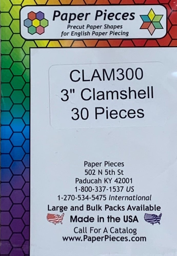 3" Clamshell Paper Pieces - 30 pieces (CLAM300)
