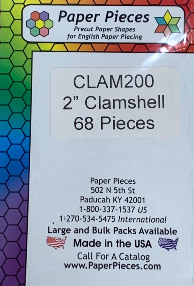 2" Clamshell Paper Pieces - 68 pieces (CLAM200)
