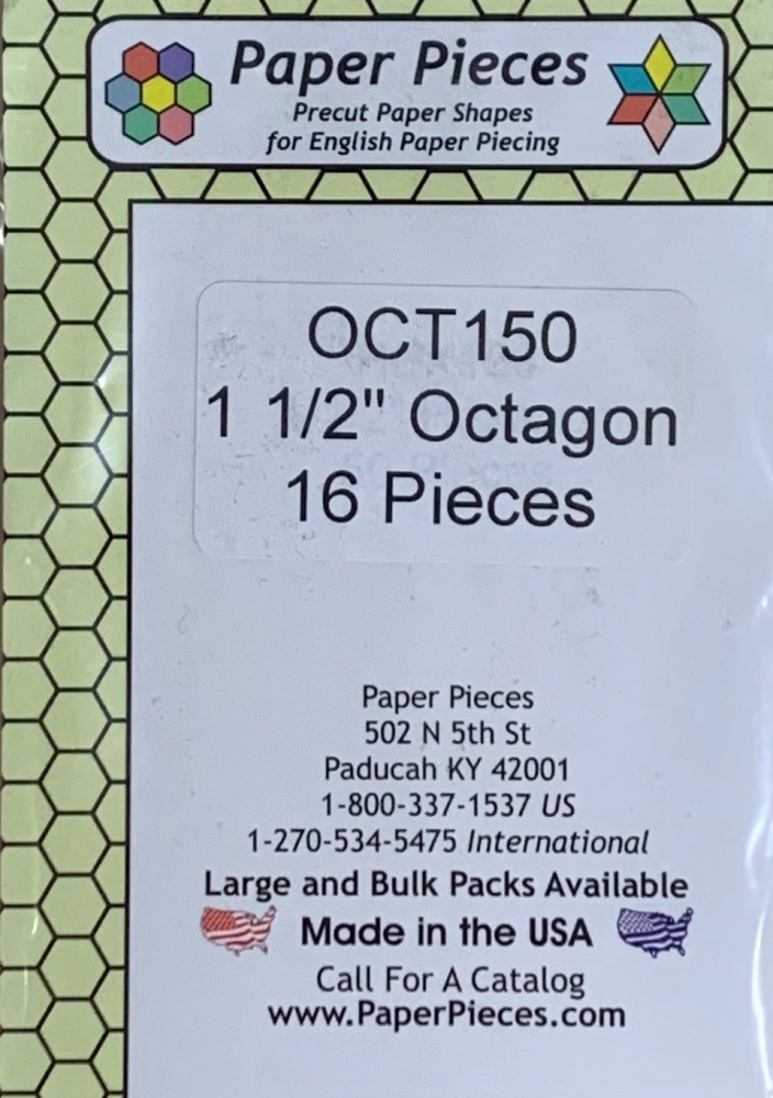 1 ½" Octagon Paper Pieces - 16 pieces (OCT150)
