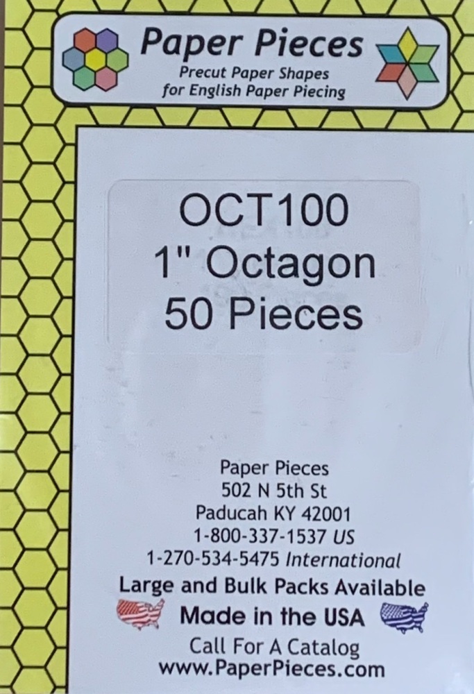 1" Octagon Paper Pieces - 50 pieces (OCT100)