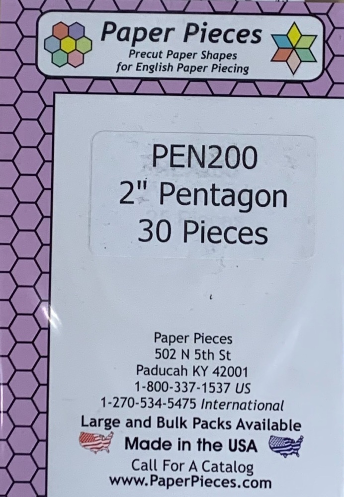 2" Pentagon Paper Pieces - 30 pieces (PEN200)