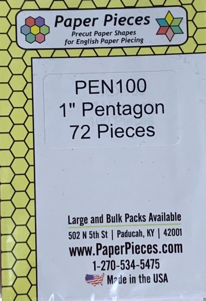 1" Pentagon Paper Pieces - 72 pieces (PEN100)