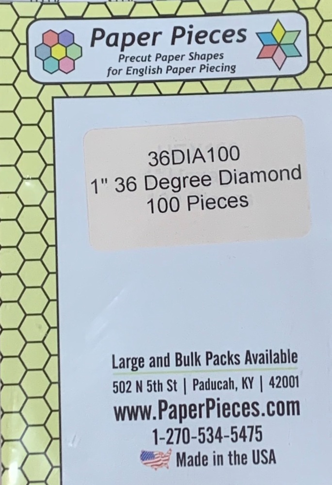1" 36 Degree Diamond Paper Pieces - 100 pieces (36DIA100)