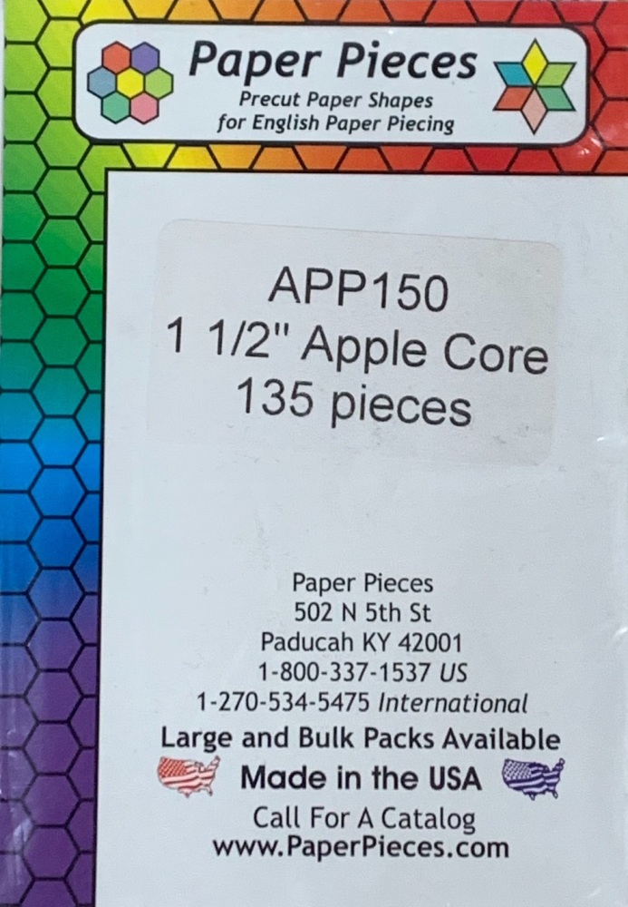 1 ½" Apple Core Paper Pieces - 135 pieces (APP150)