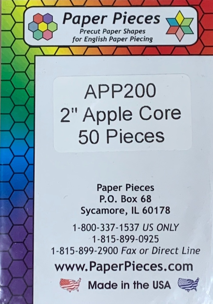2" Apple Core Paper Pieces - 50 pieces (APP200)