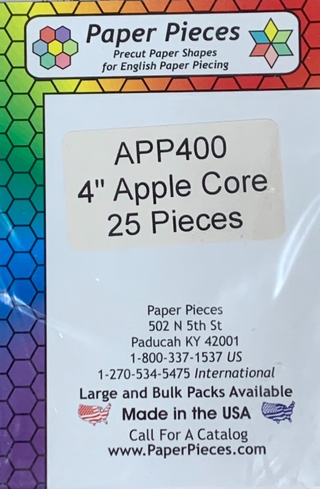 4" Apple Core Paper Pieces - 25 pieces (APP400)
