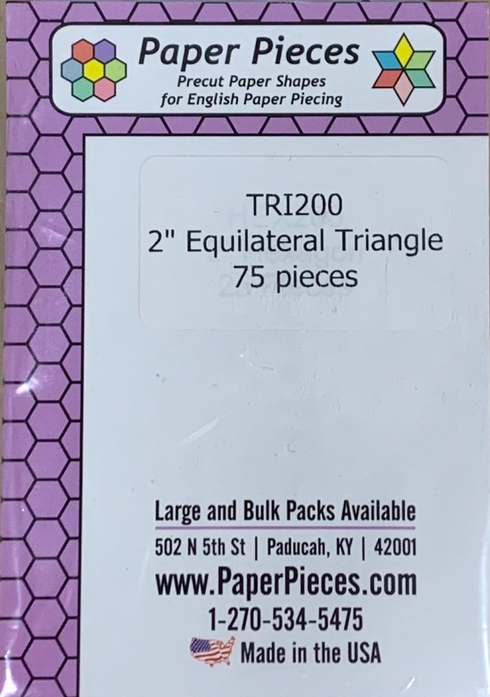 2" Equilateral Triangle Paper Pieces - 75 pieces (TRI200)