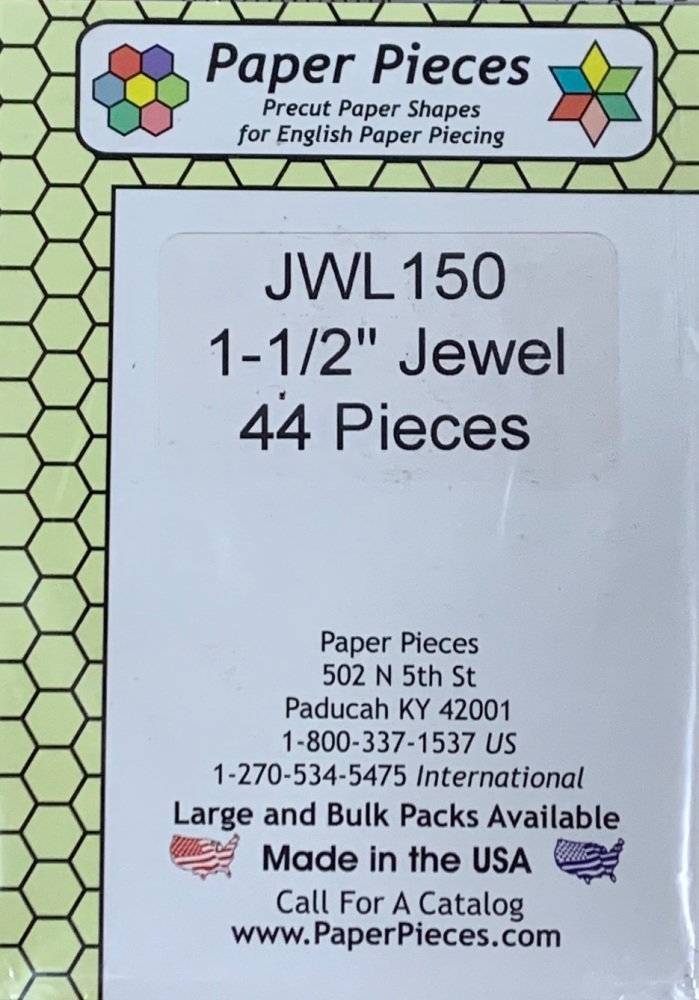 1 ½" Jewel Paper Pieces - 44 pieces (JWL150)