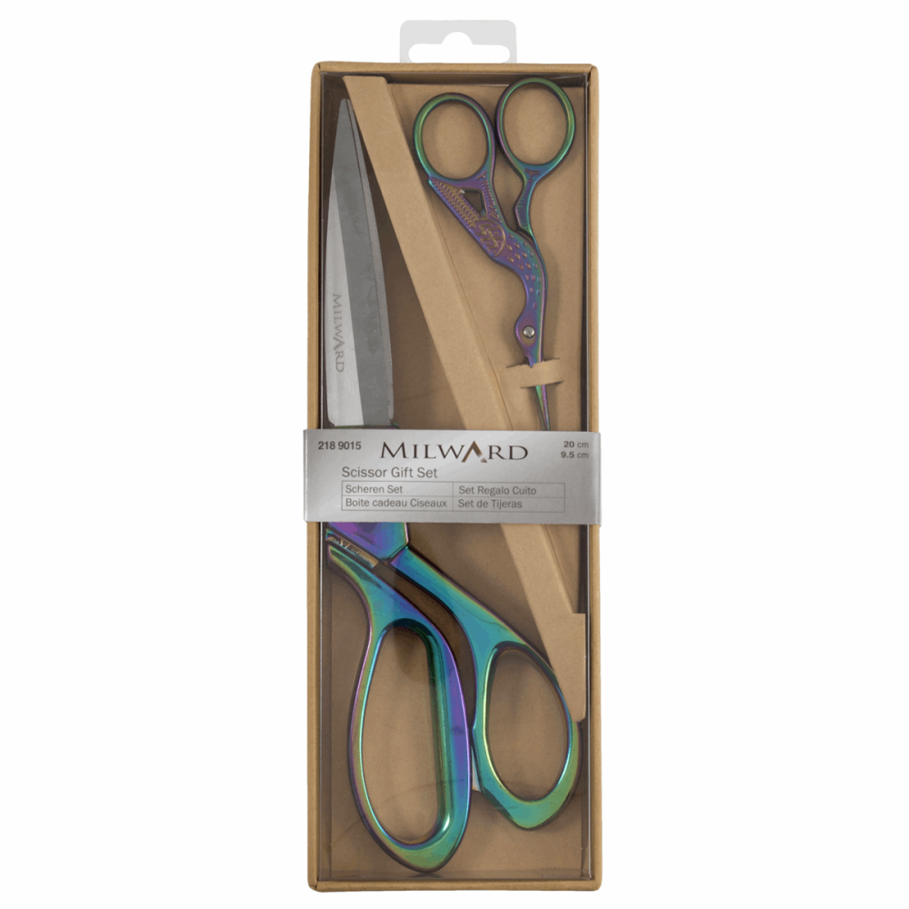 Rainbow Scissors Gift Set - Dressmaking (20cm) and Embroidery (9.5cm)