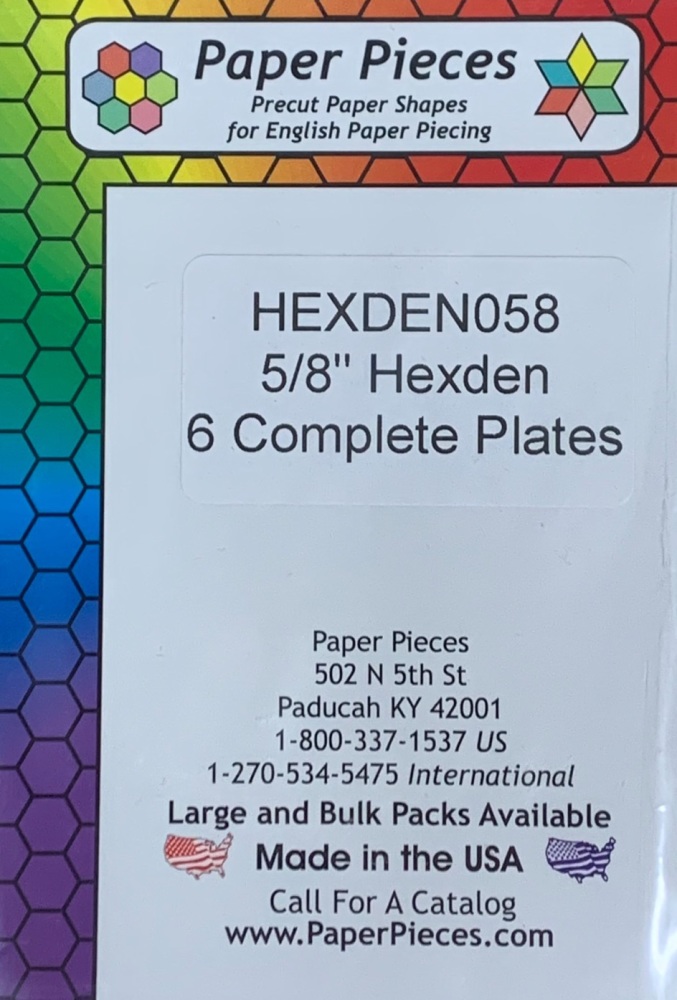 &#8541" Hexden Paper Pieces - Makes 6 complete plates (HEXDEN058)
