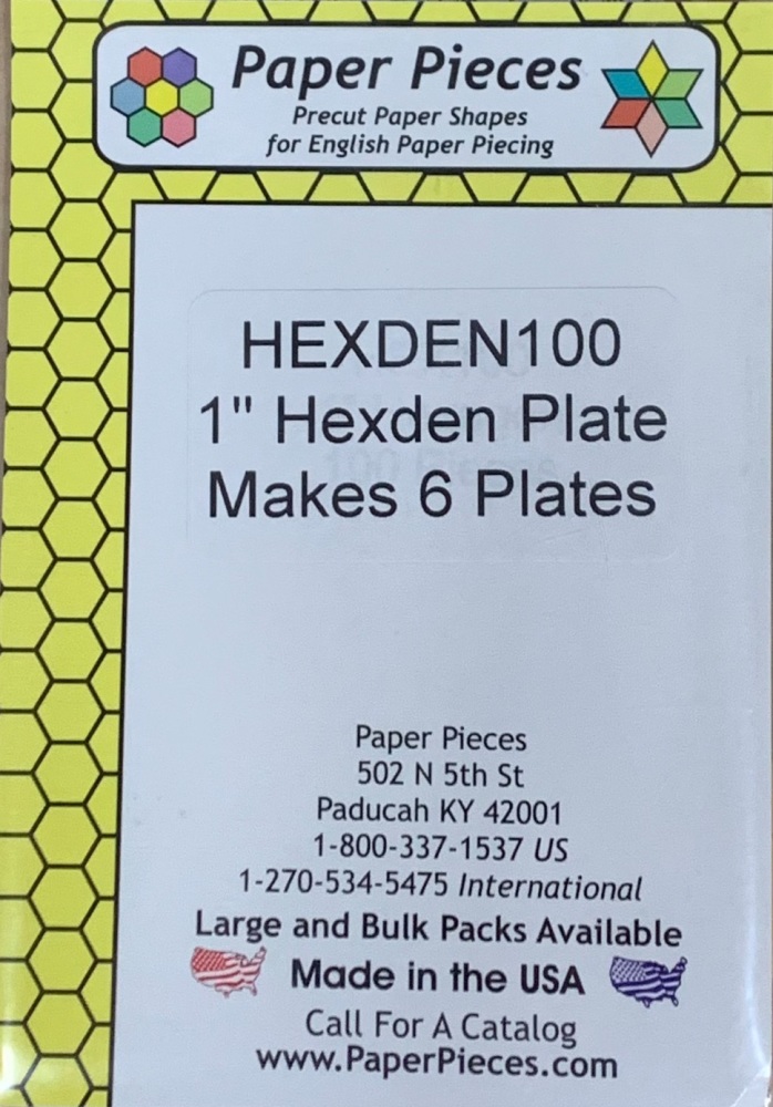 1" Hexden Paper Pieces - Makes 6 complete plates (HEXDEN100)