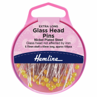 Glass Head Pins - Extra Long - 100 Pk (Hemline)