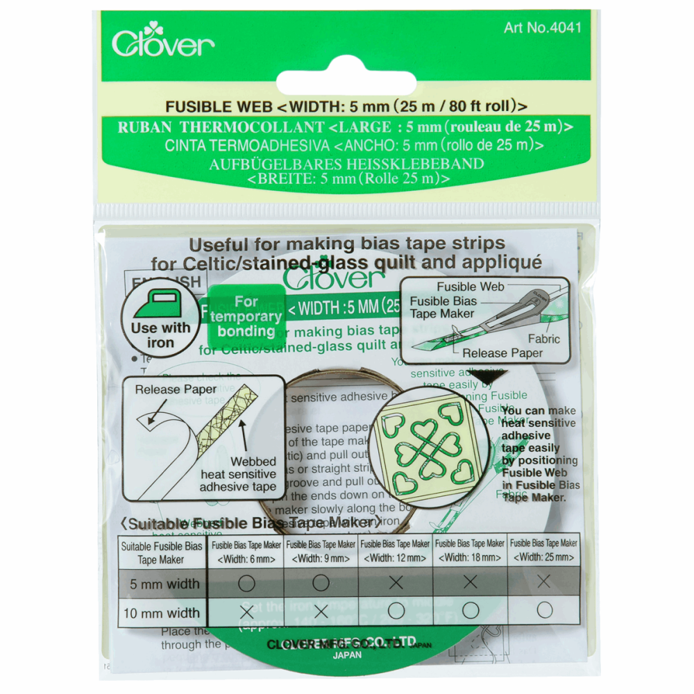Fusible Web Tape - 5mm wide - 25 metres - Clover (CL4041)