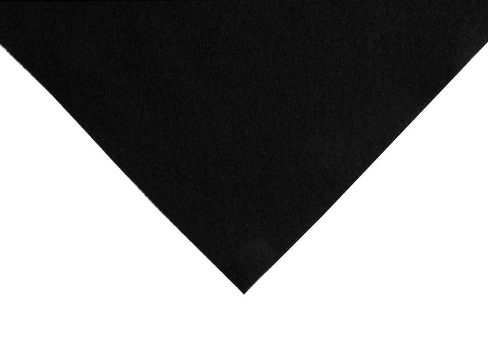 Felt - Wool / Viscose - 90cm wide - Black - No. 0148