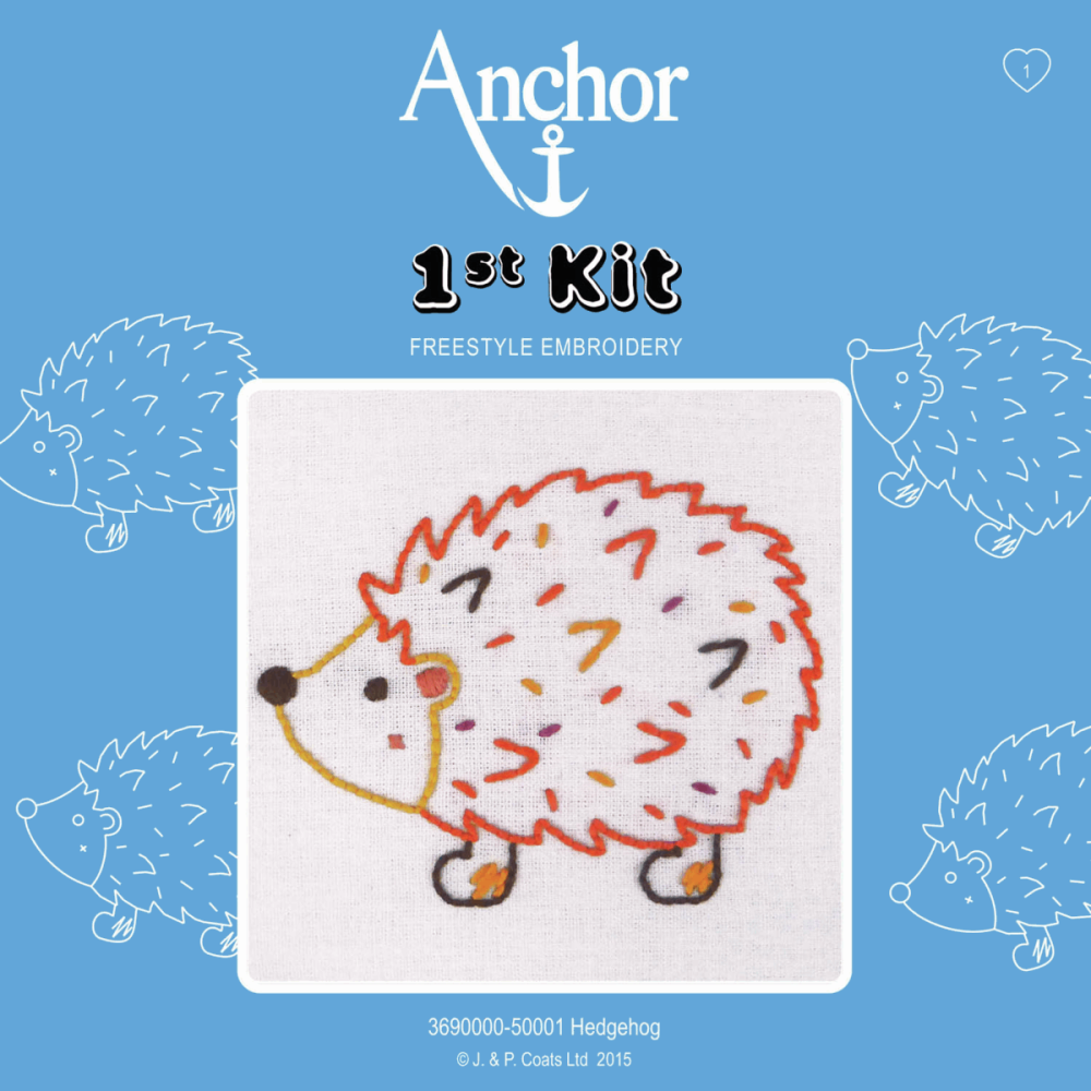 Embroidery Kit - 1st Kit - Hedgehog (Anchor)