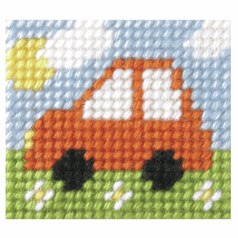 Needlepoint Kit - My First Embroidery - Mini Car (Orchidea)