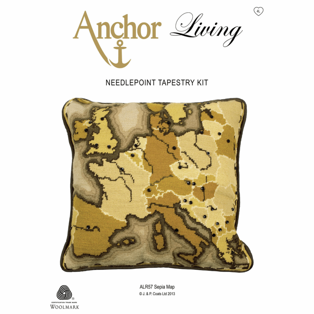 Tapestry Kit - Cushion -  Sepia Map (Anchor Living)