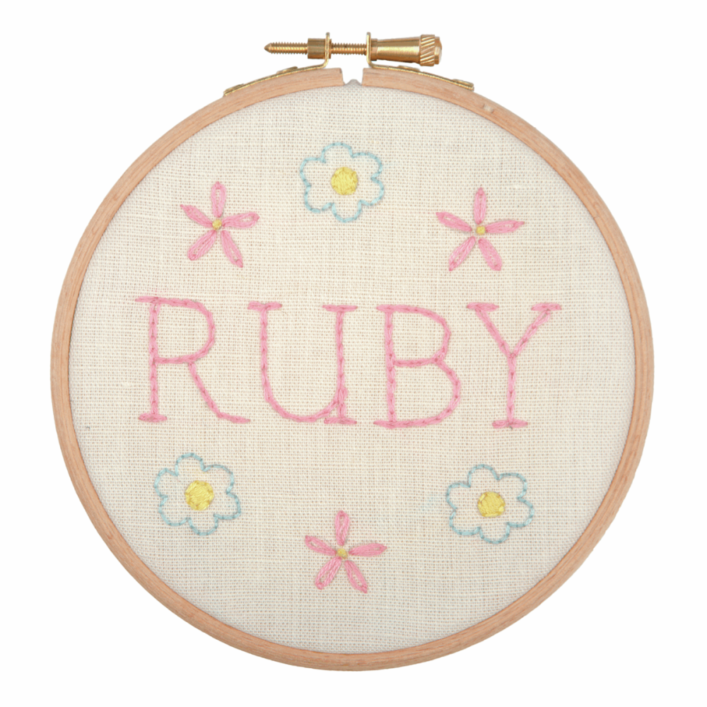 Embroidery Hoop Kit - Baby Name Plate (Anchor)
