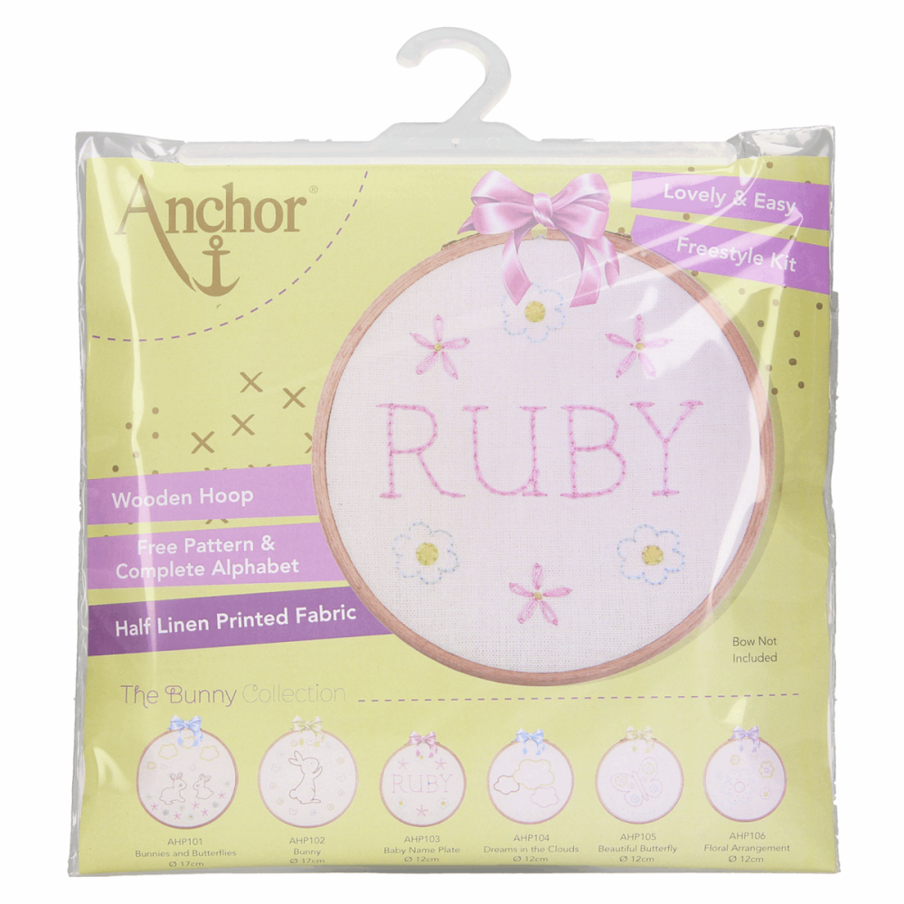 Embroidery Hoop Kit - Baby Name Plate - Anchor AHP103