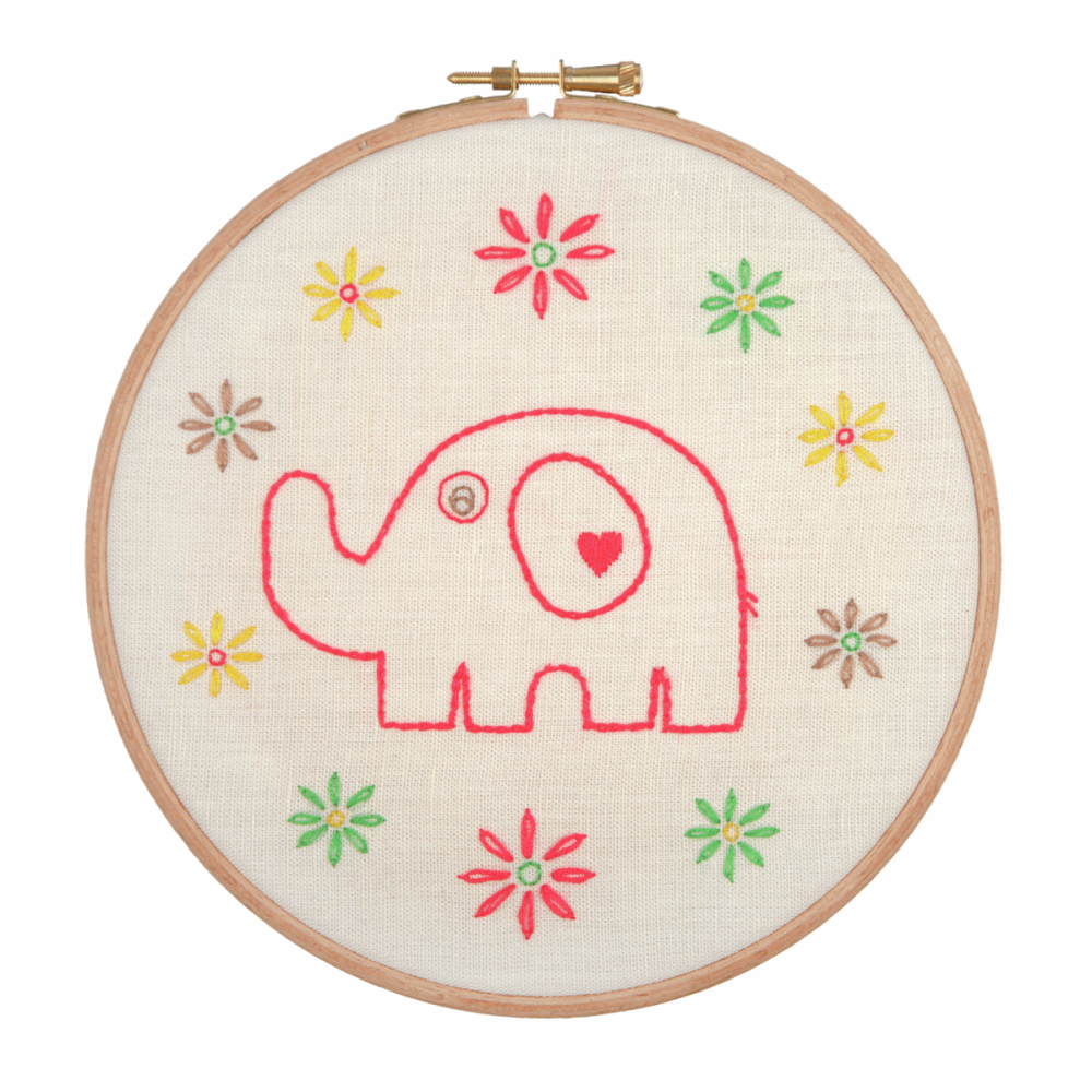 Embroidery Hoop Kit - Mummy Elephant (Anchor)