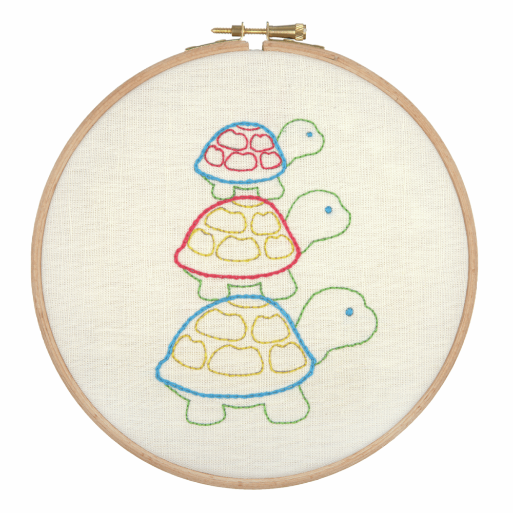 Embroidery hoop kit  turtle family anchor Embroidery hoop kit  turtle family anchor