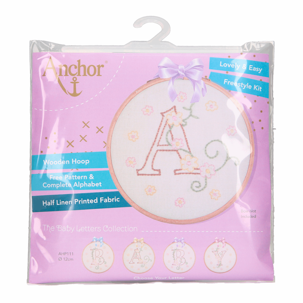 Embroidery Hoop Kit - Baby Letters - Anchor AHP111
