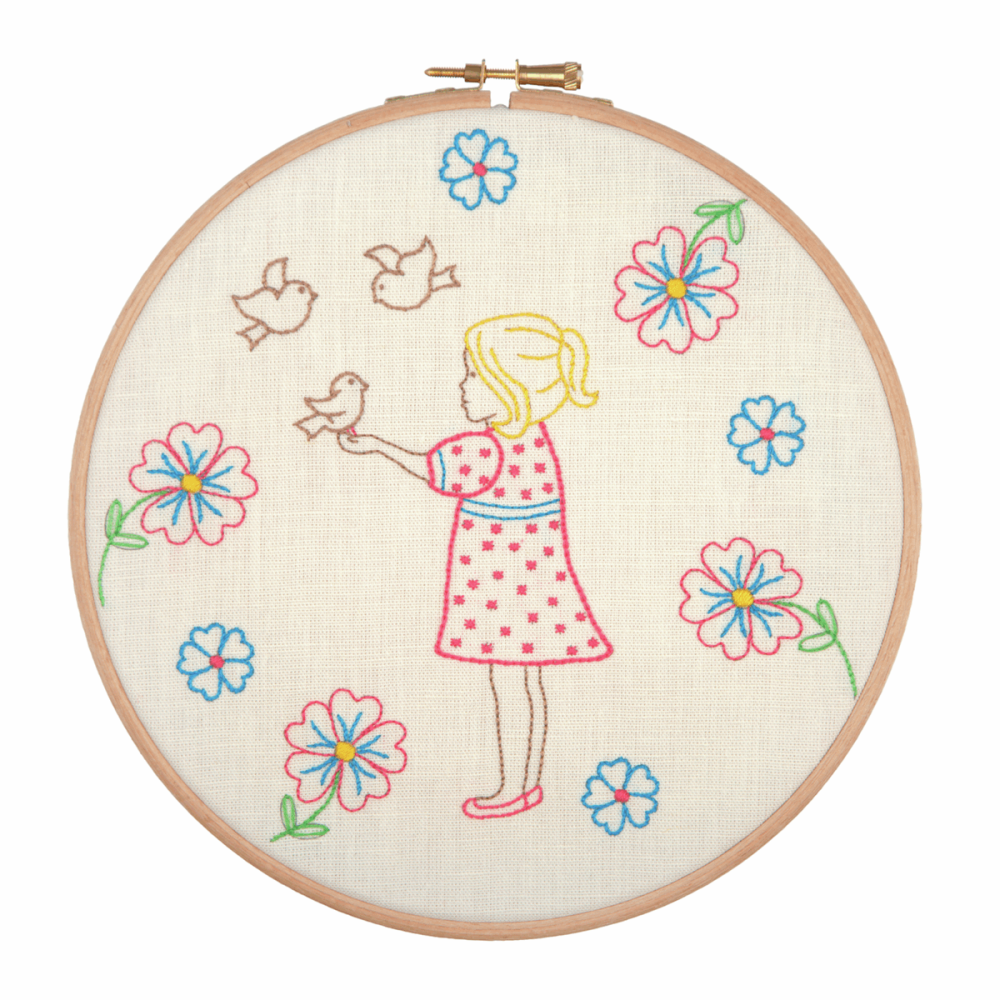 Embroidery Hoop Kit - Feeding The Birds (Anchor)