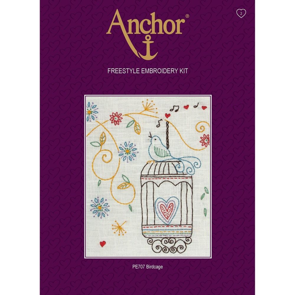 Embroidery  Kit - Birdcage - Anchor PE707