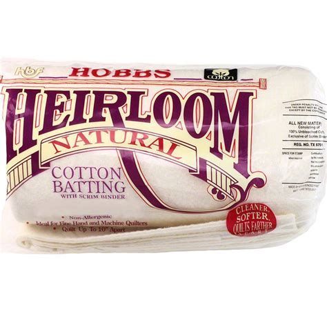 Wadding - Cotton with Scrim - Queen Size - 90" x 108" - Hobbs Heirloom Natural (HNS90)