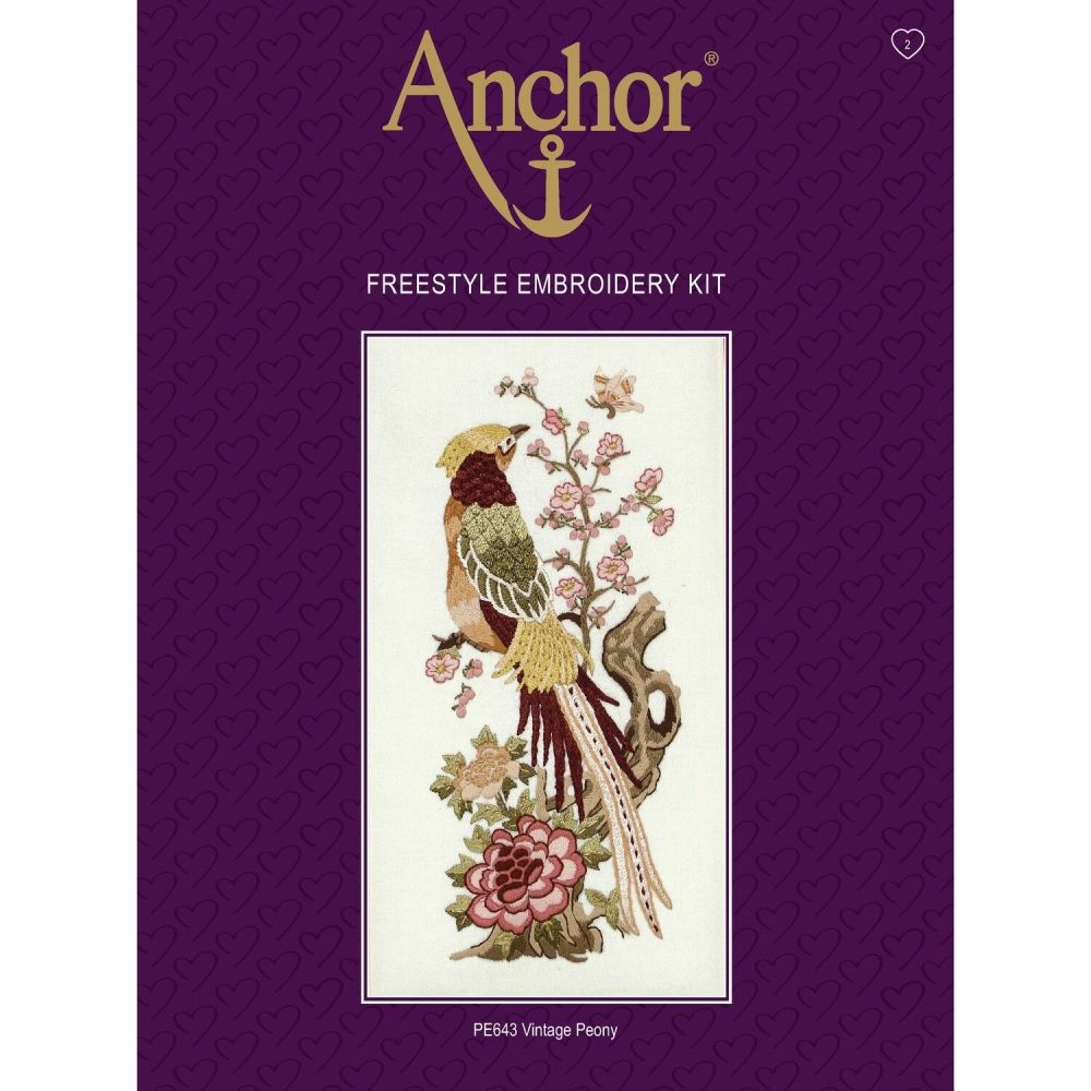 Embroidery  Kit - Vintage Peony - Anchor PE643