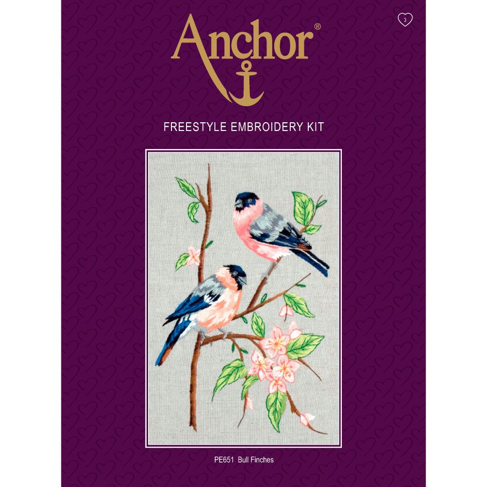 Embroidery  Kit - Bull Finches - Anchor PE651