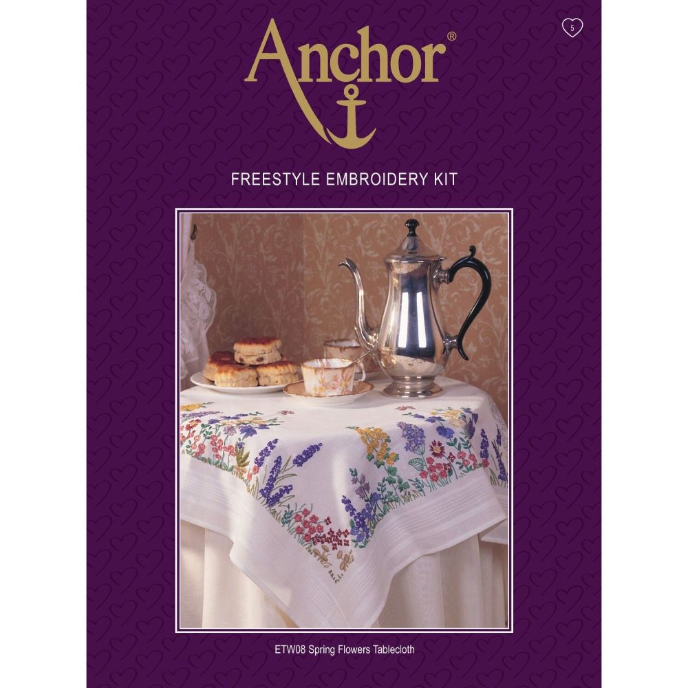 Embroidery  Kit -Spring Flowers Tablecloth (Anchor)