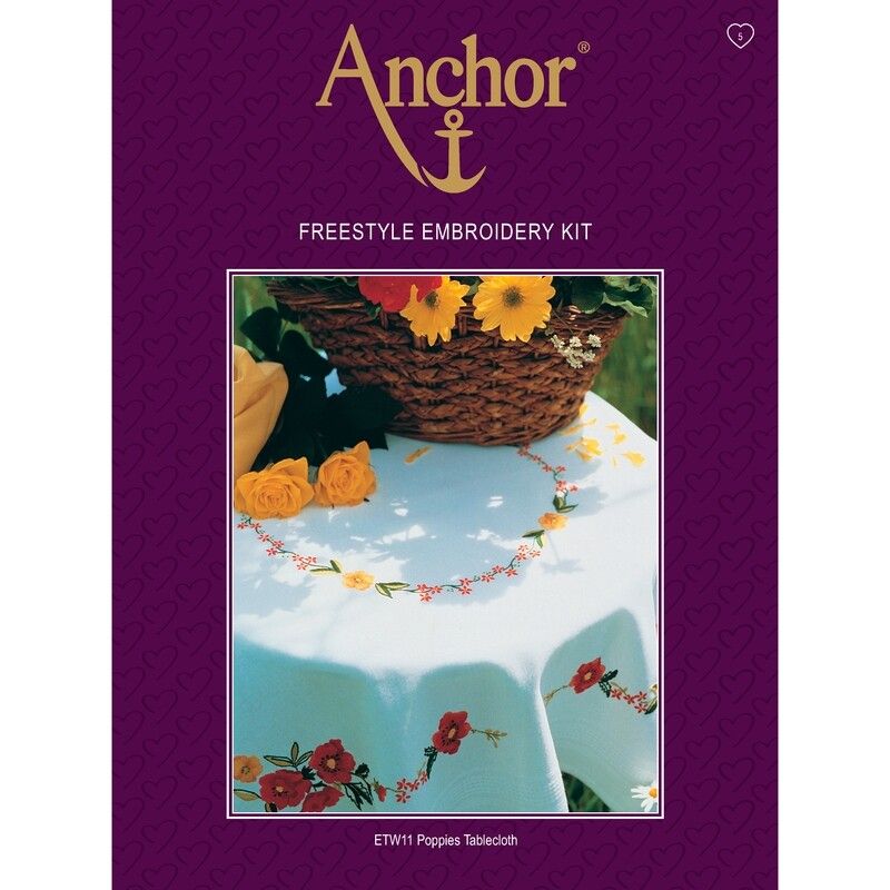Embroidery  Kit - Poppies Tablecloth (Anchor)
