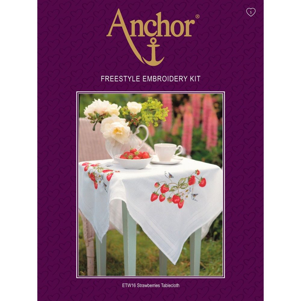 Embroidery  Kit - Strawberries Tablecloth - Anchor ETW16