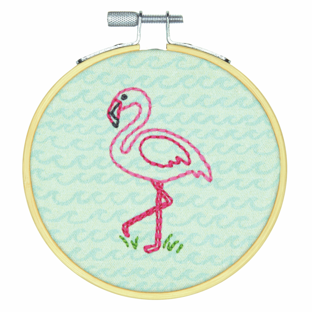 Embroidery Hoop Kit - Flamingo Fun - Dimensions Learn A Craft D72-75074