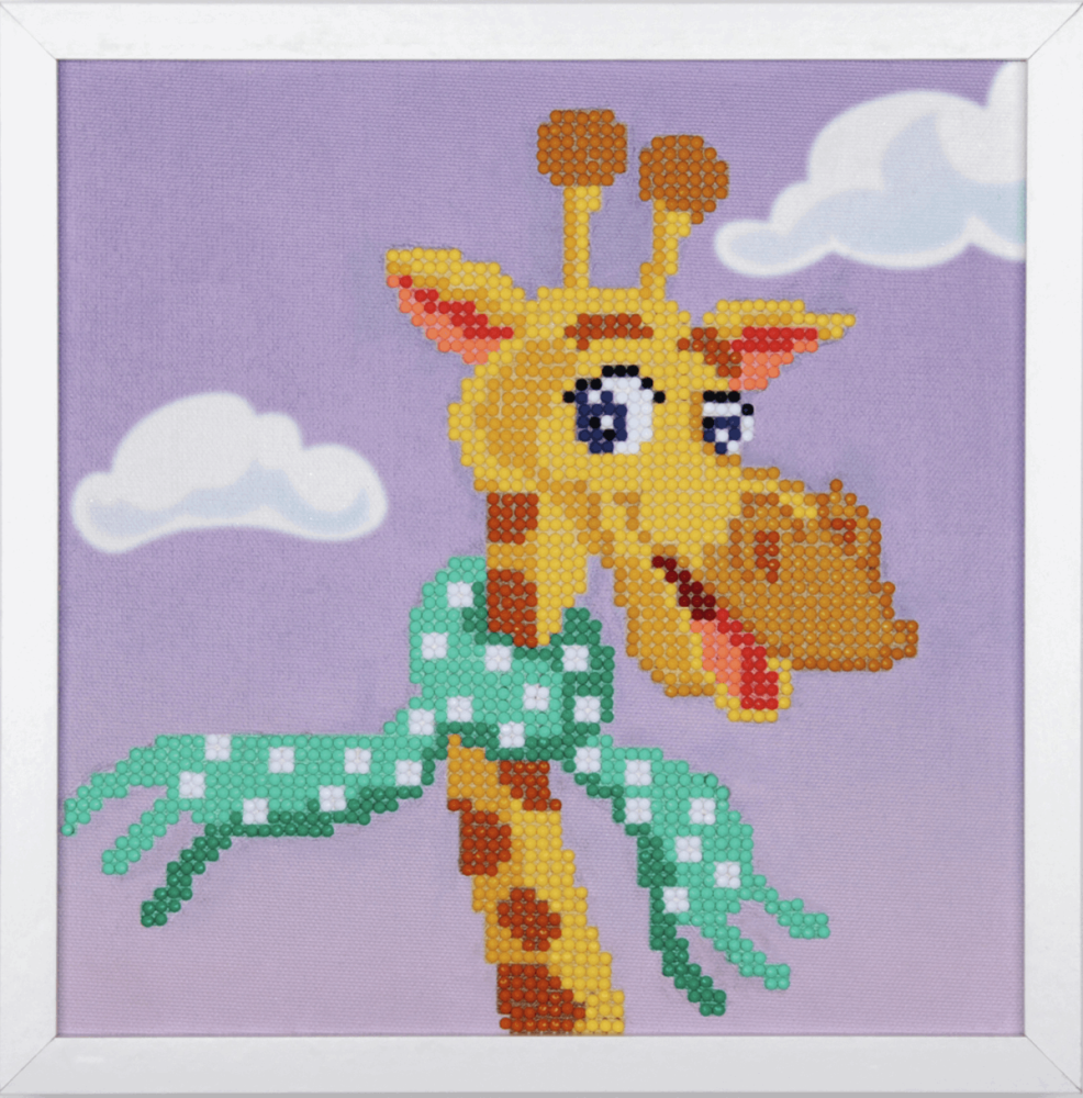 Diamond Painting kit with frame -  Giraffe  (Vervaco Kits 4 Kids)