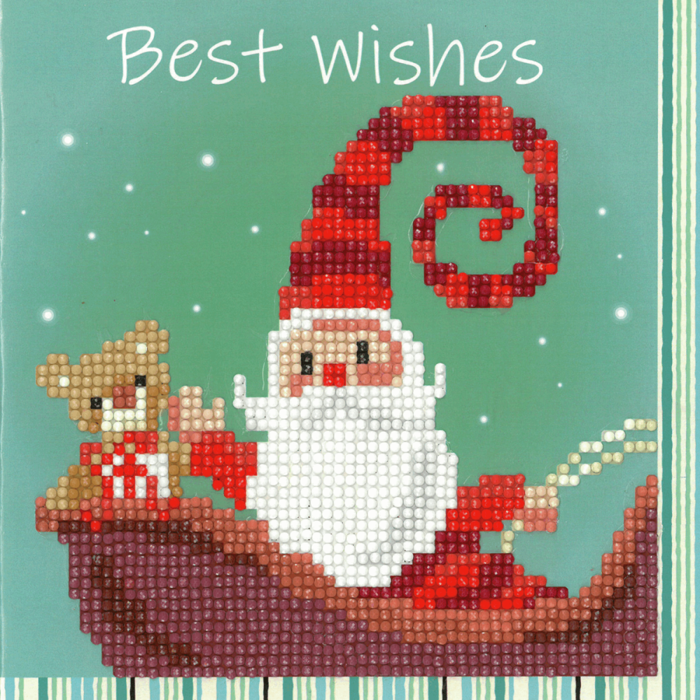 Diamond Painting greeting card kit - Happy Santa (Vervaco)