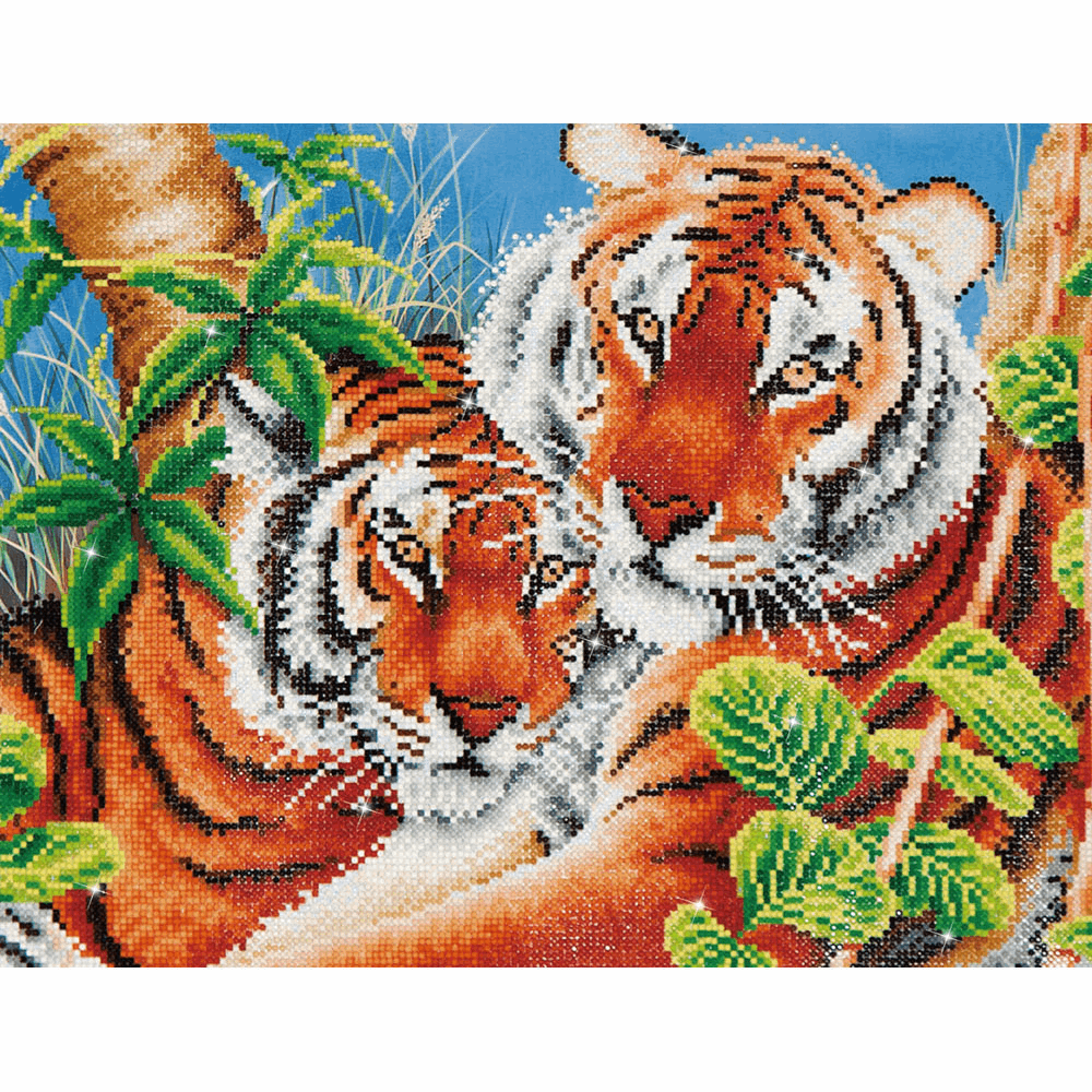 Diamond Facet Art Kit - Tender Tigers (Diamond Dotz)