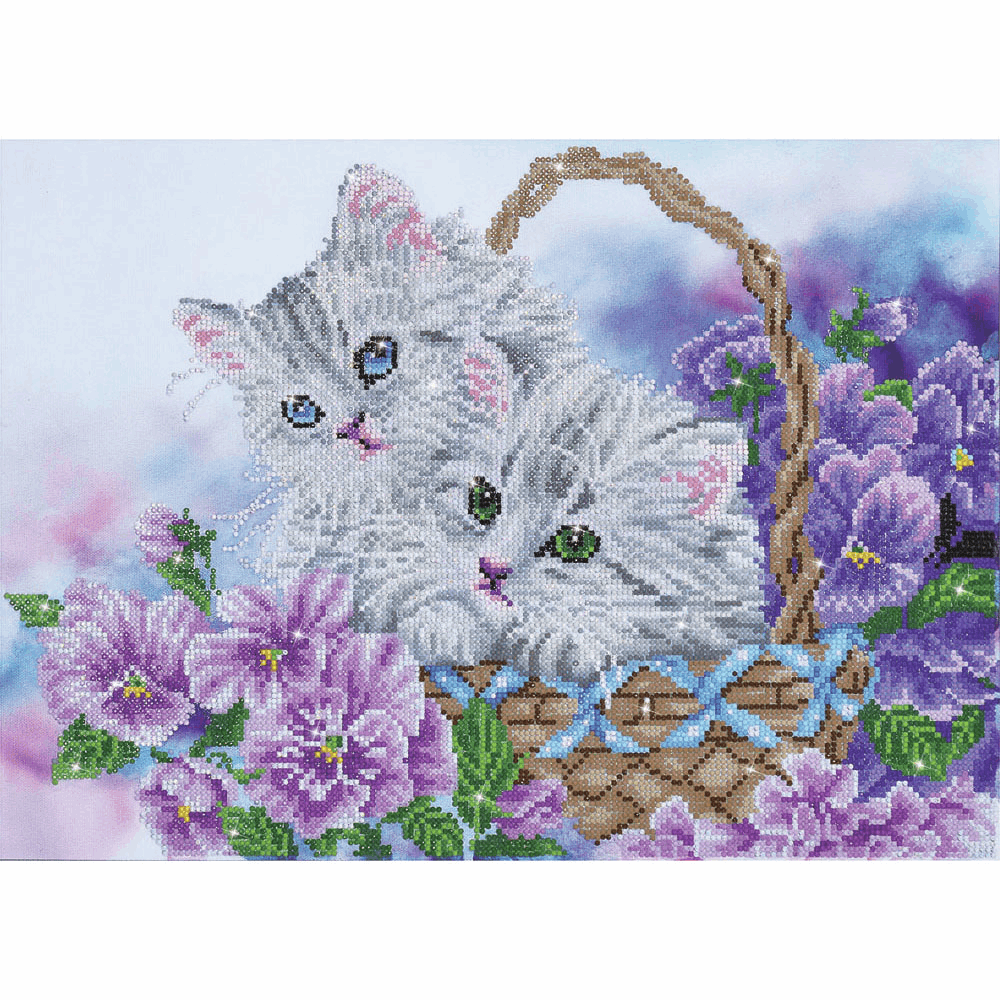 Diamond Facet Art Kit - Kitty Basket (Diamond Dotz)