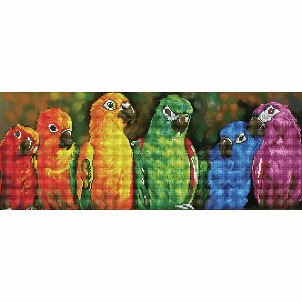 Diamond Facet Art Kit - Rainbow Parrots (Diamond Dotz)