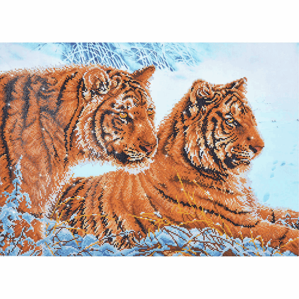 Diamond Facet Art Kit - Tigers In The Snow (Diamond Dotz)