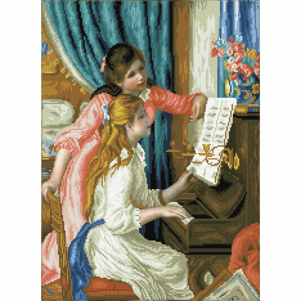 Diamond Facet Art Kit - Girls At The Piano - Renoir (Diamond Dotz)