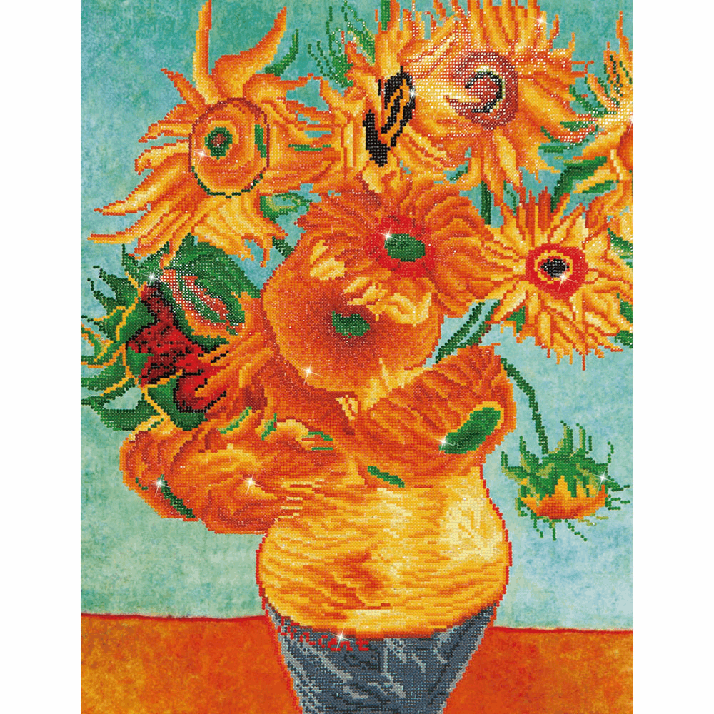 Diamond Facet Art Kit - Sunflowers - Van Gogh (Diamond Dotz)